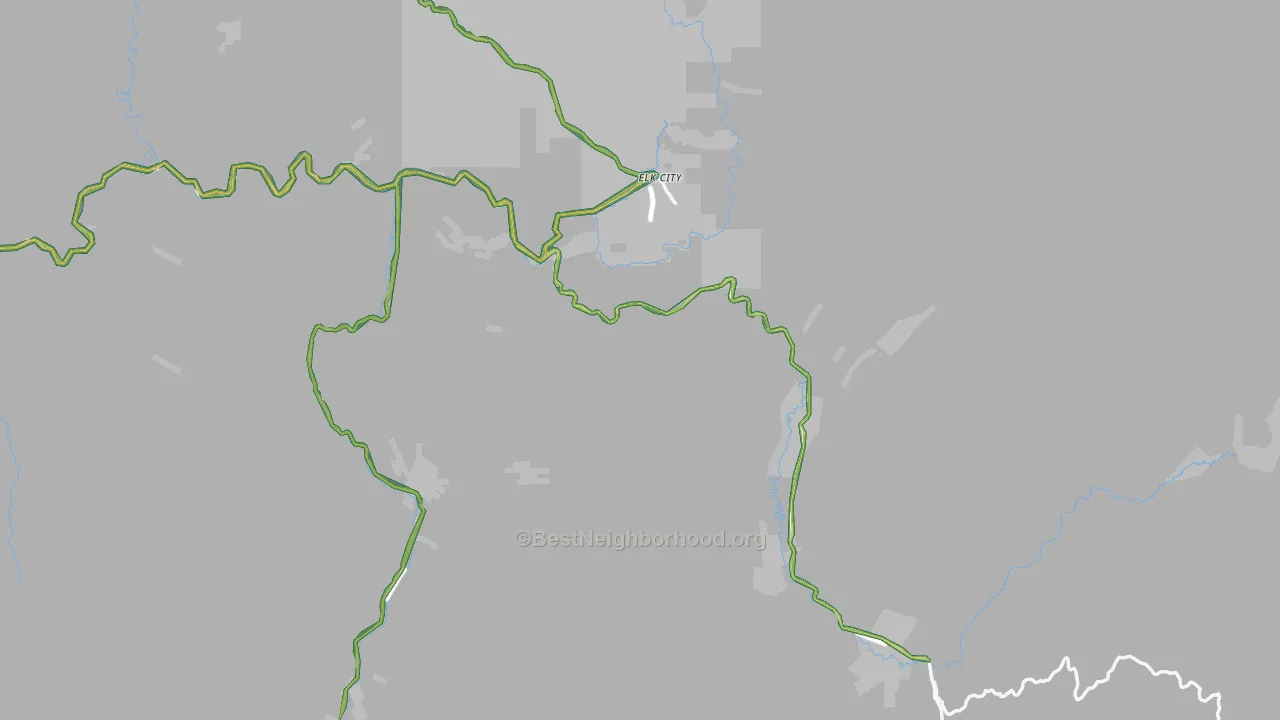 Elk City, ID Map of Noise Levels in Elk City