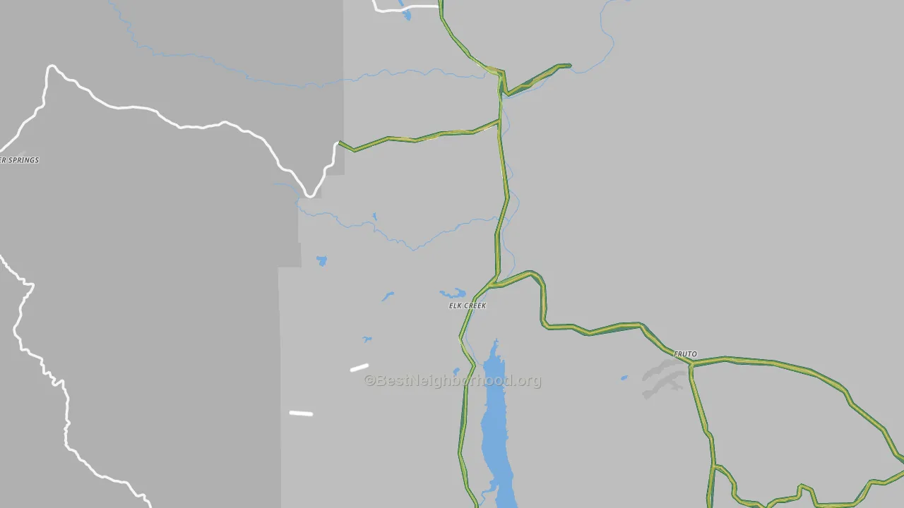 Elk Creek, CA Map of Noise Levels in Elk Creek