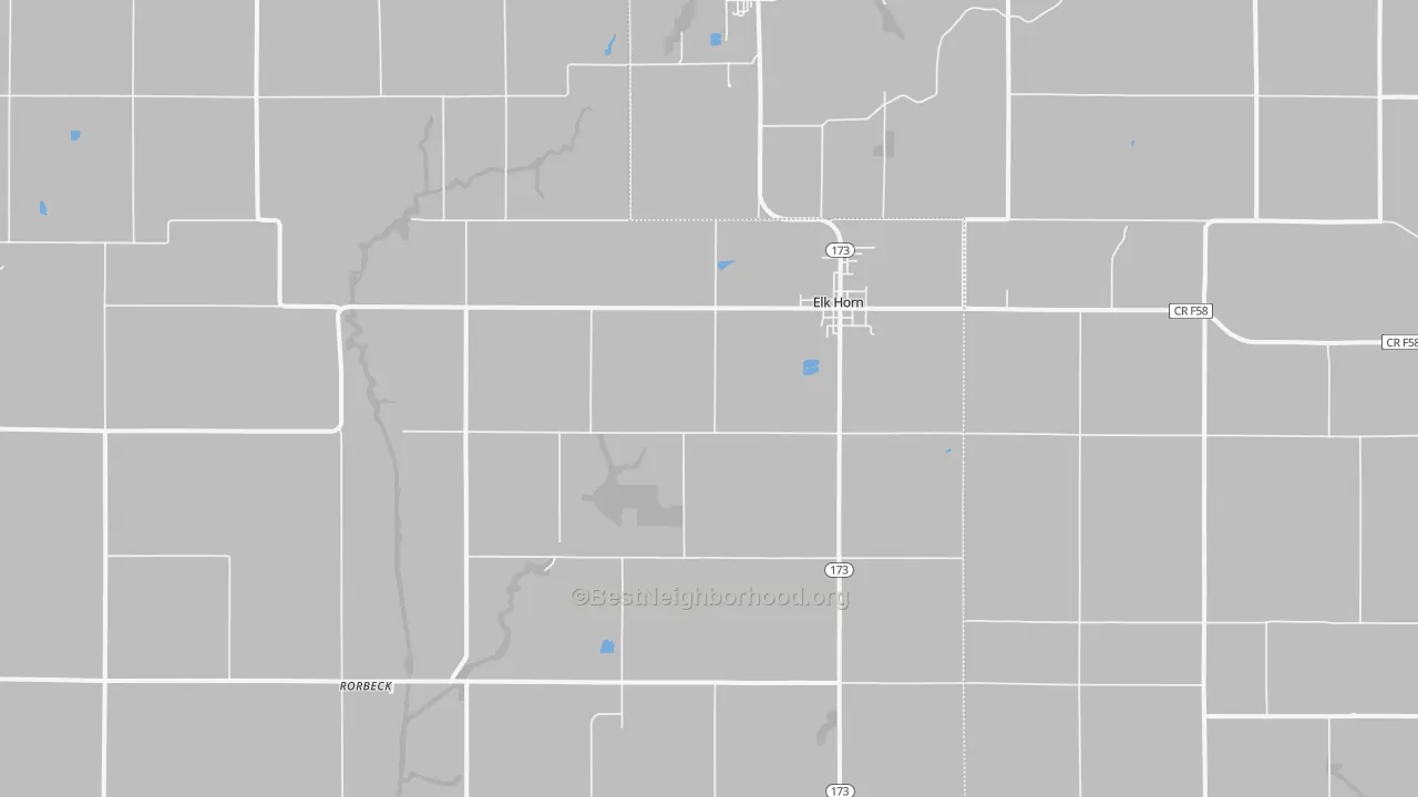 Elk Horn, IA Map of Noise Levels in Elk Horn