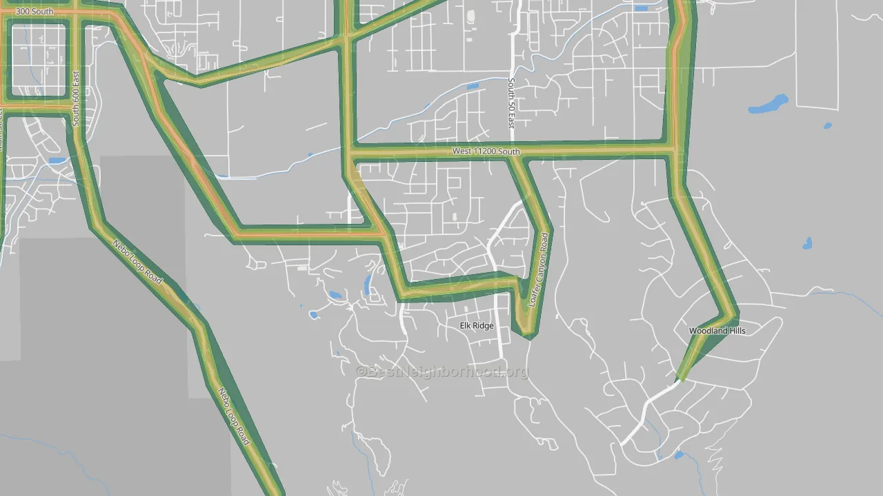 Elk Ridge, UT Map of Noise Levels in Elk Ridge