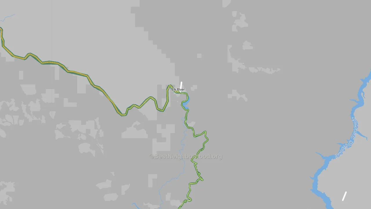 Elk River, ID Map of Noise Levels in Elk River