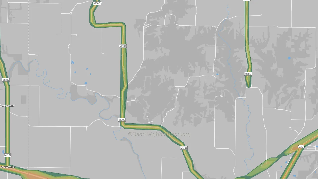 Elkhorn, MO Map of Noise Levels in Elkhorn