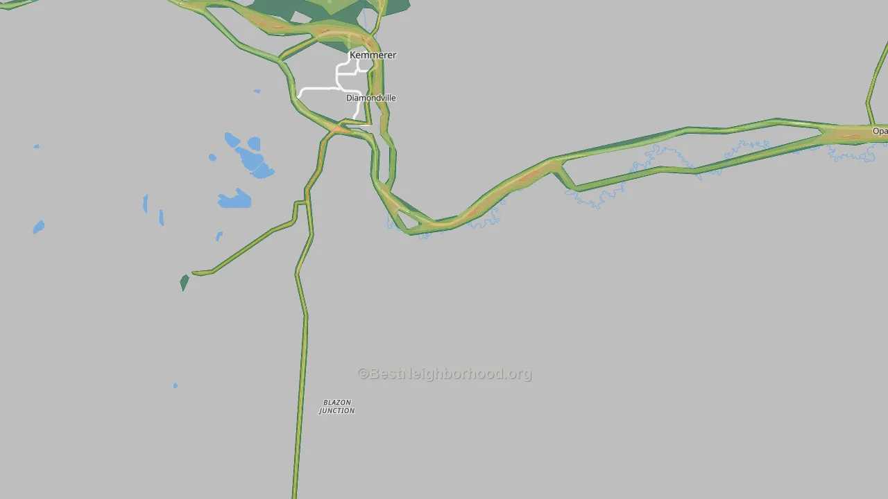 Elkol, WY Map of Noise Levels in Elkol