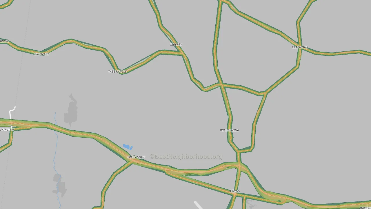 Elkton, KY Map of Noise Levels in Elkton
