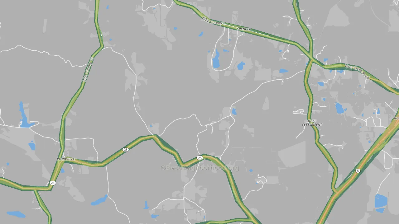 Ellards, AL Map of Noise Levels in Ellards