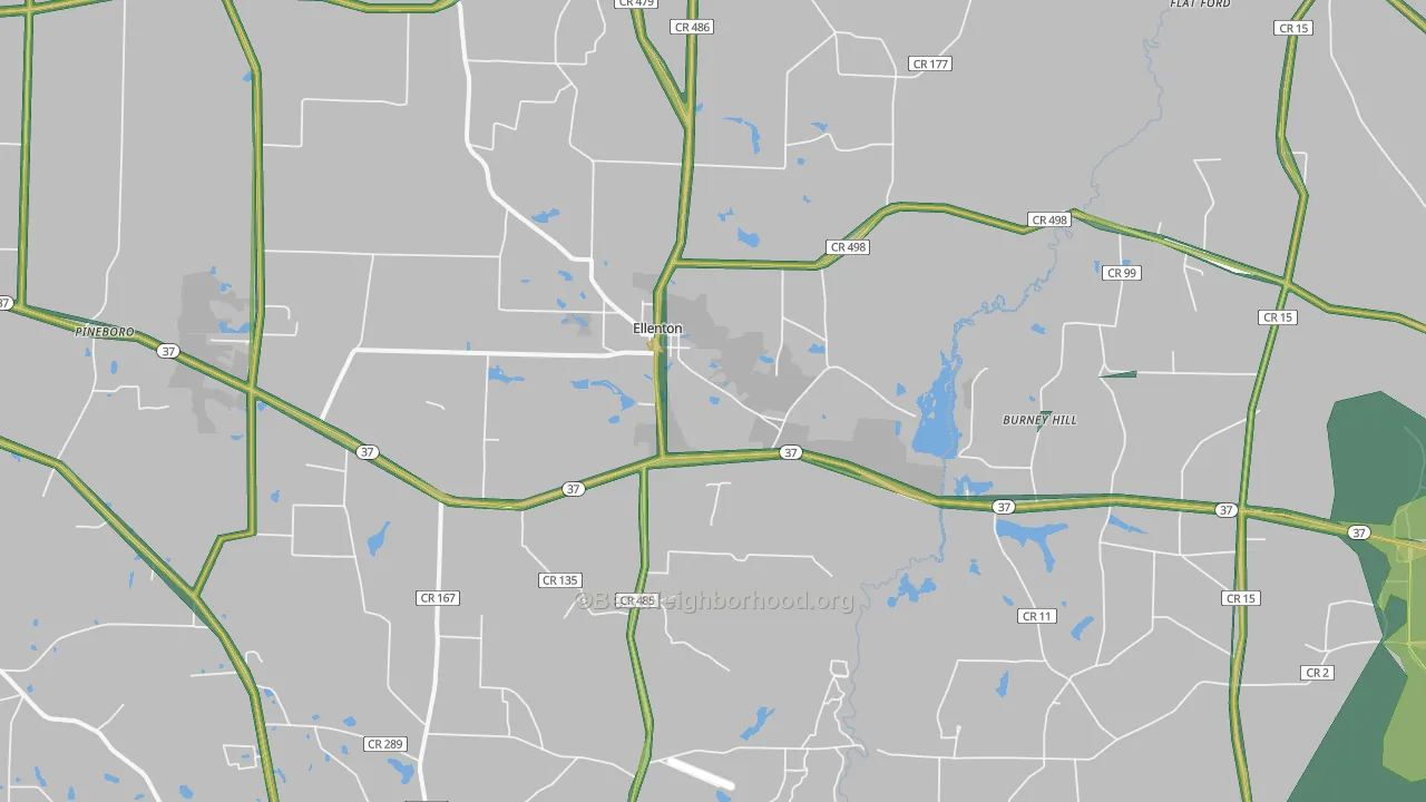 Ellenton, GA Map of Noise Levels in Ellenton
