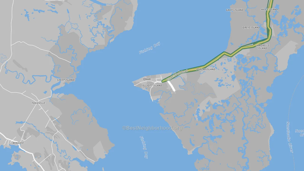 Elliott, MD Map of Noise Levels in Elliott