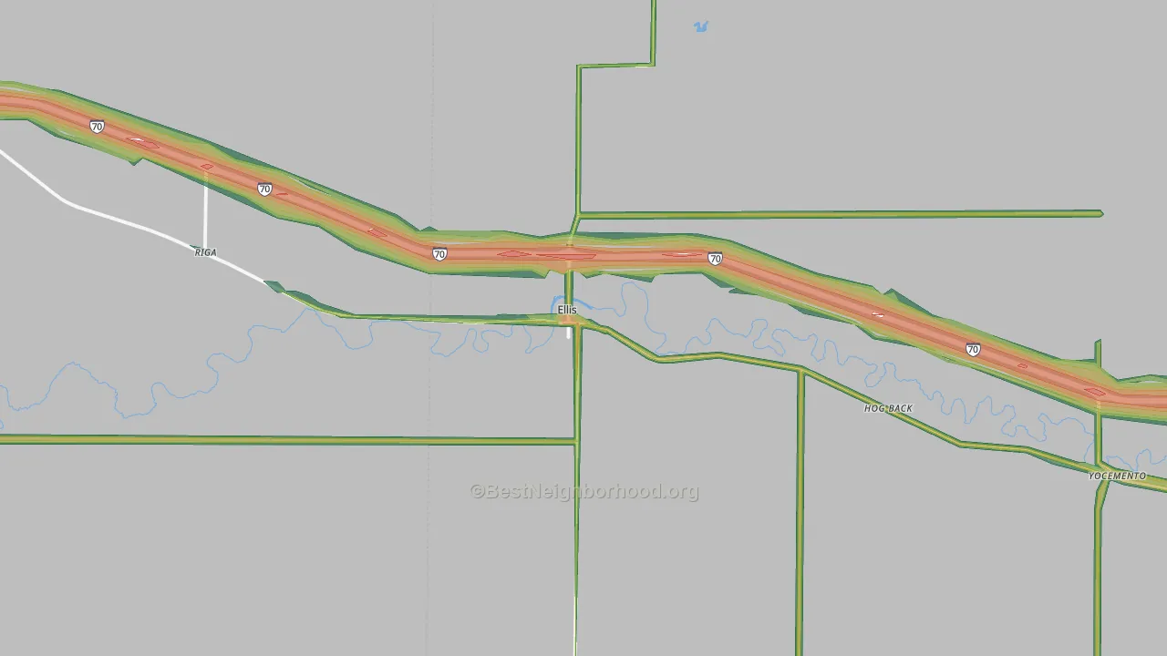 Ellis, KS Map of Noise Levels in Ellis