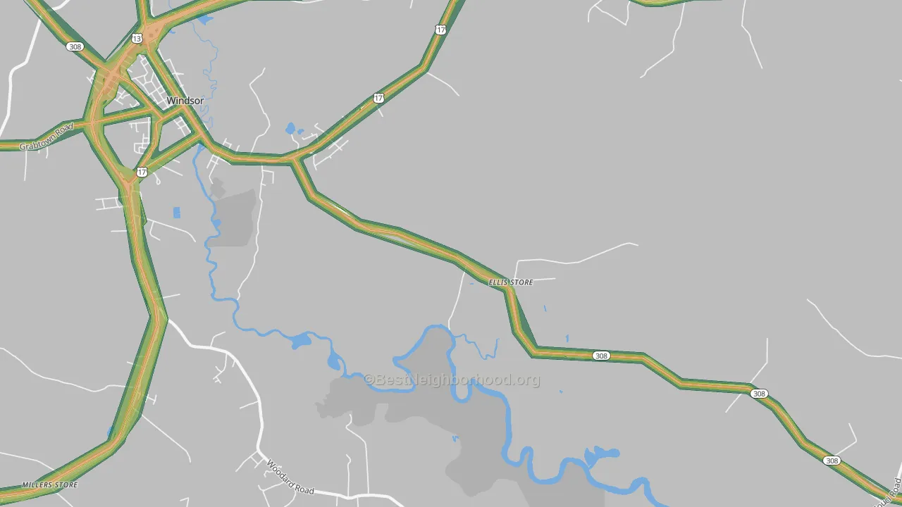 Ellis Store, NC Map of Noise Levels in Ellis Store