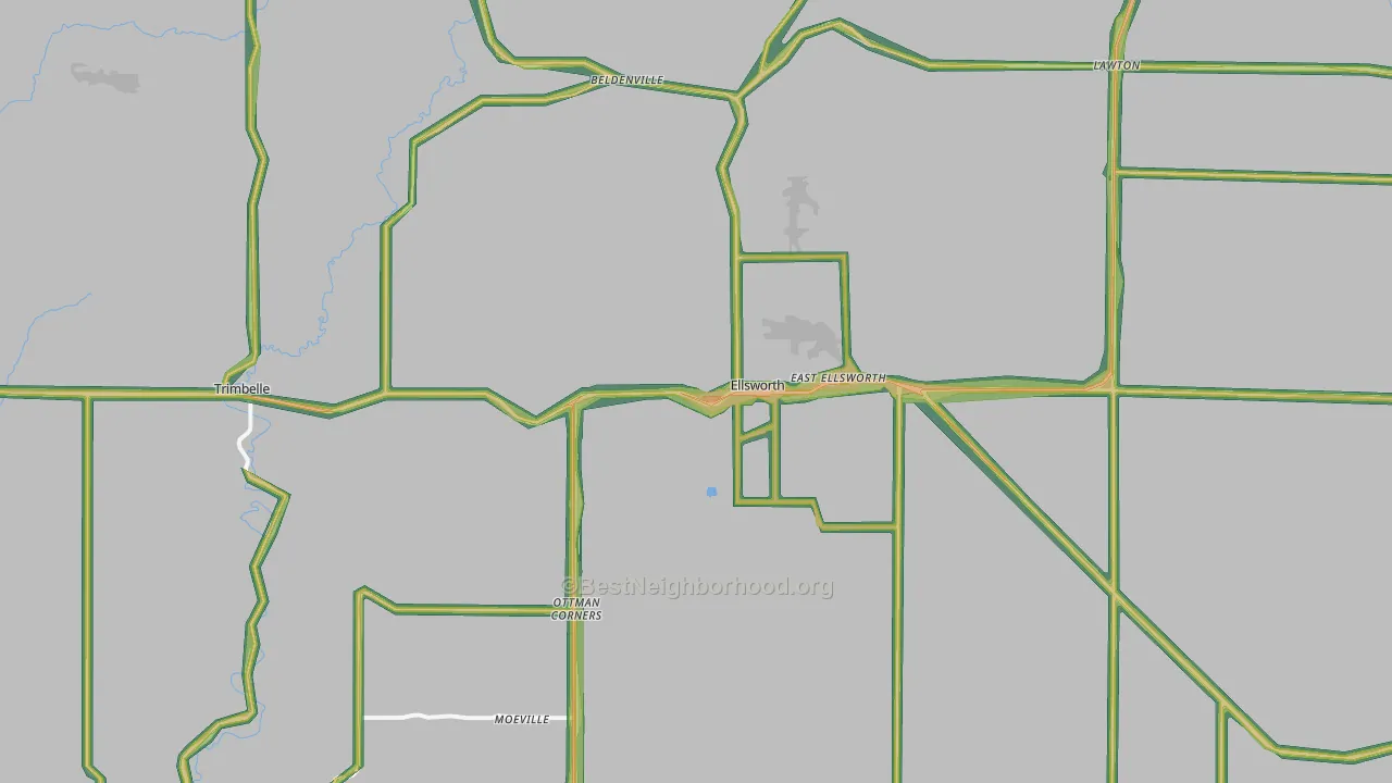 Ellsworth, WI Map of Noise Levels in Ellsworth
