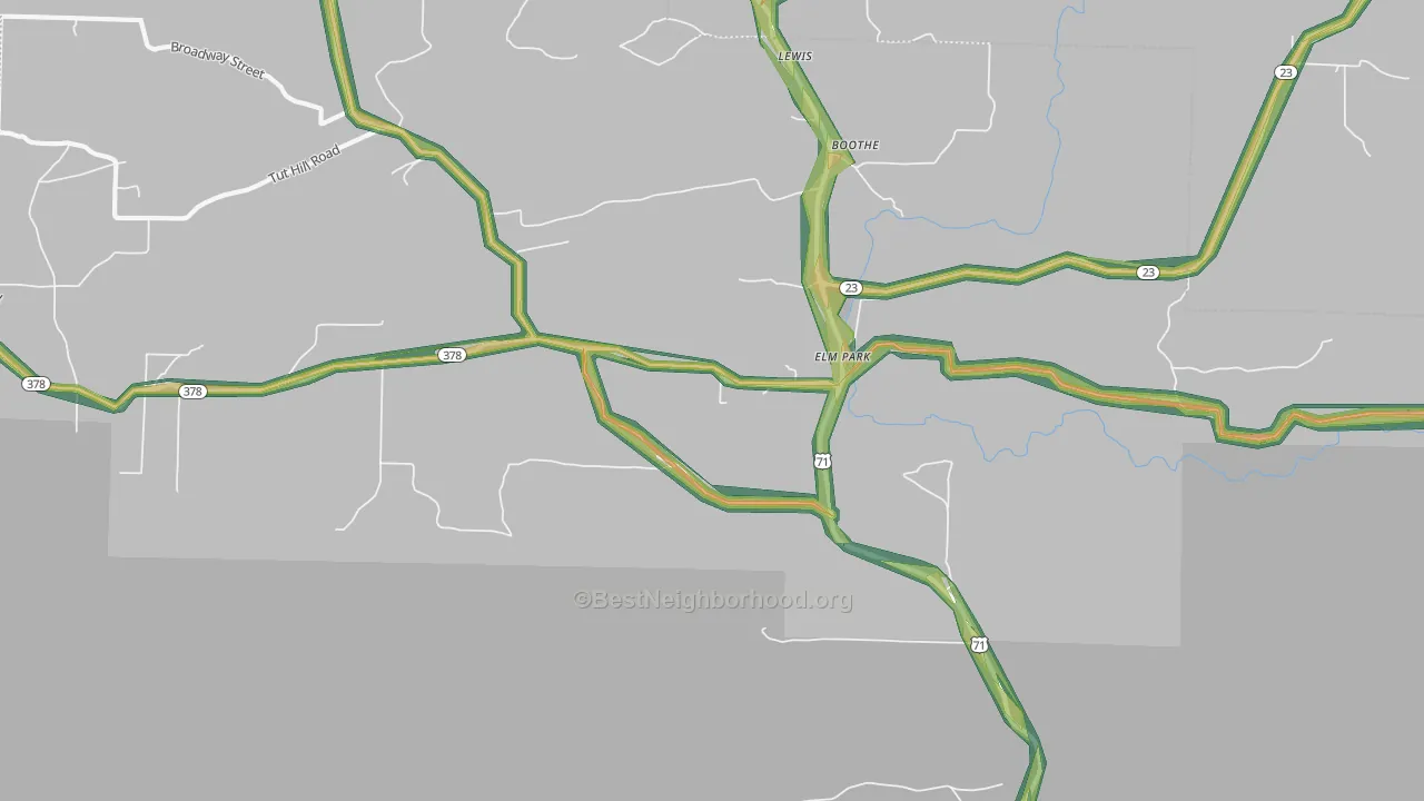 Elm Park, AR Map of Noise Levels in Elm Park