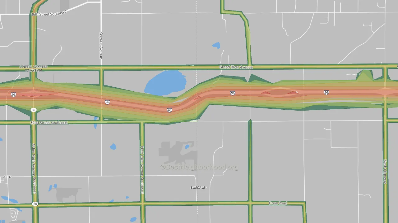 Elmdale, MI Map of Noise Levels in Elmdale