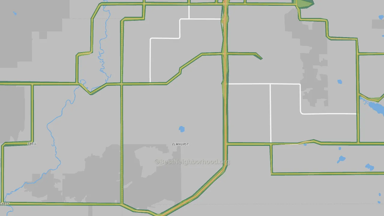 Elmhurst, WI Map of Noise Levels in Elmhurst