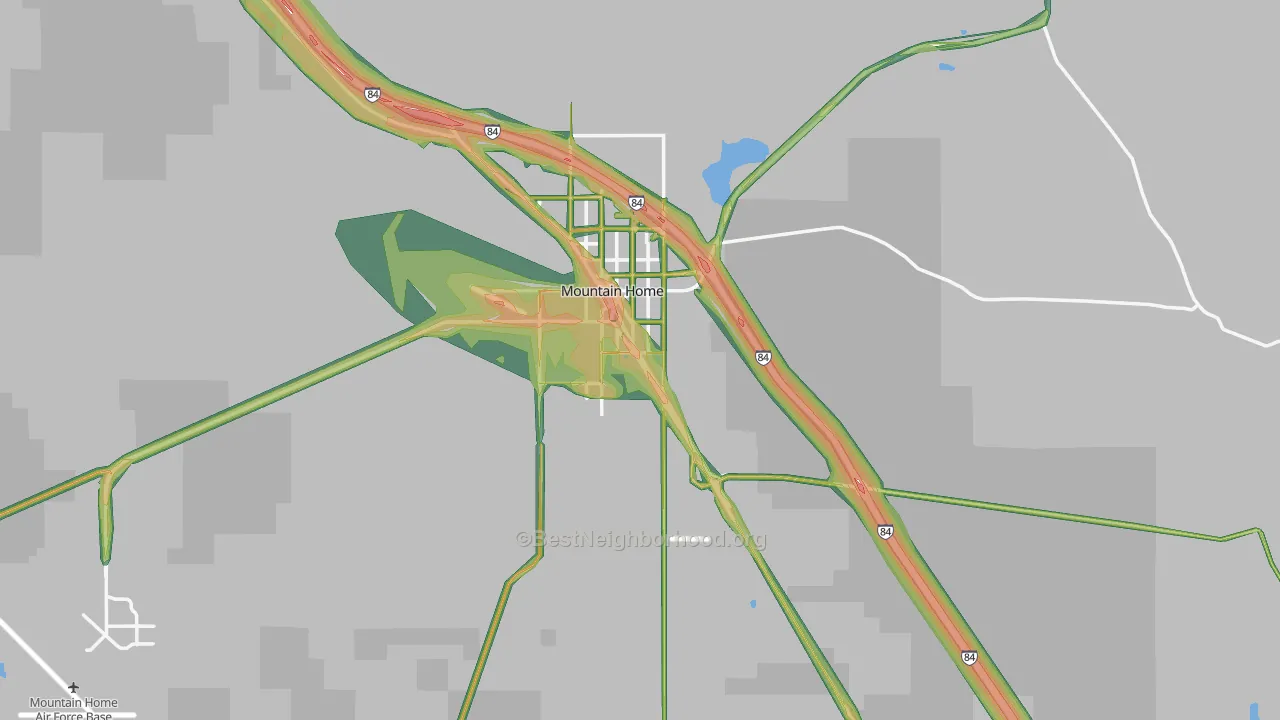 Elmore County, ID Map of Noise Levels in Elmore County