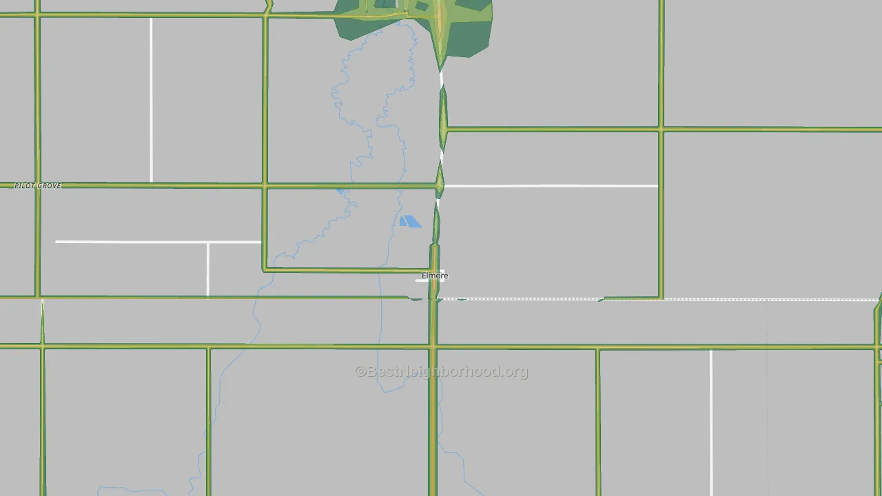 Elmore, MN Map of Noise Levels in Elmore