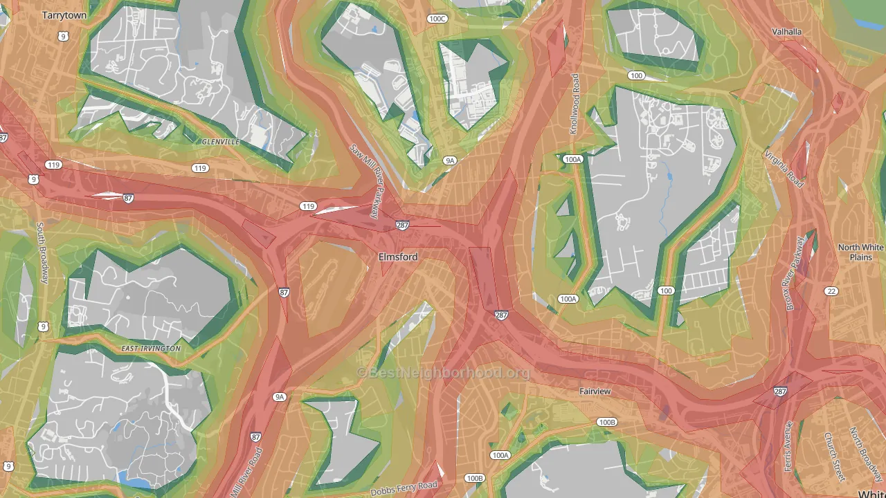 Elmsford, NY Map of Noise Levels in Elmsford