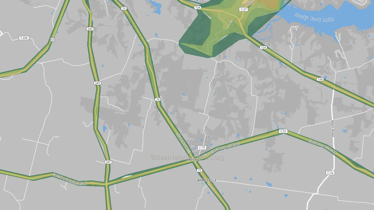 Elmville, OH Map of Noise Levels in Elmville