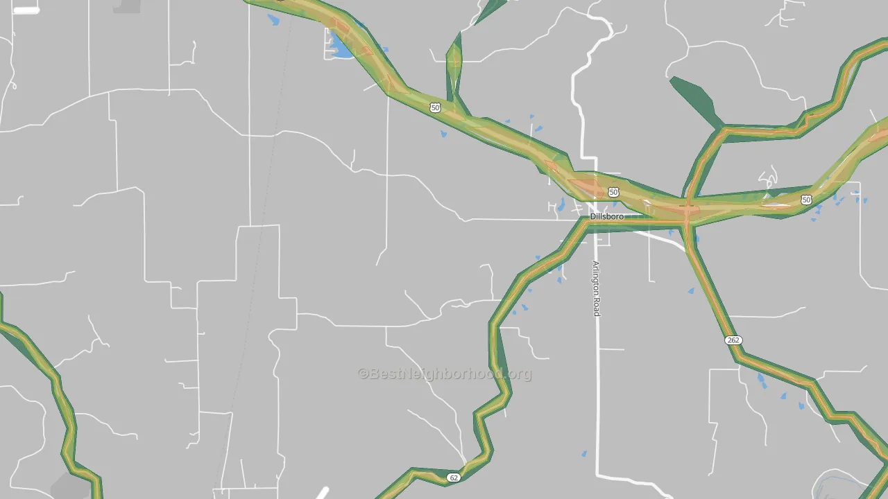 Elrod, IN Map of Noise Levels in Elrod