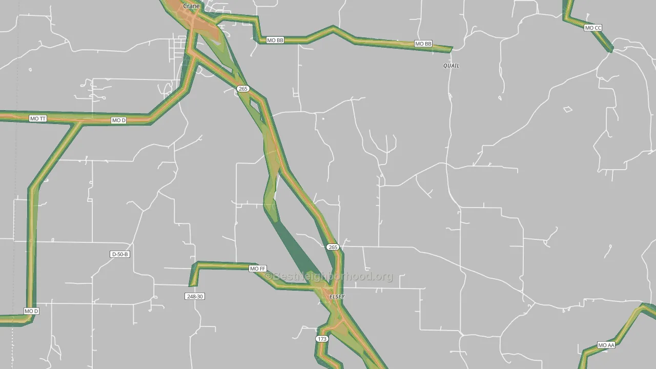 Elsey, MO Map of Noise Levels in Elsey