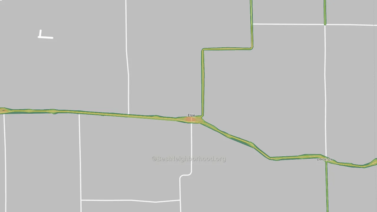 Elsie, NE Map of Noise Levels in Elsie