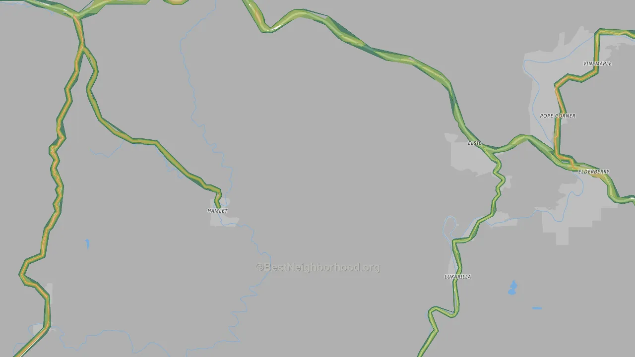 Elsie, OR Map of Noise Levels in Elsie