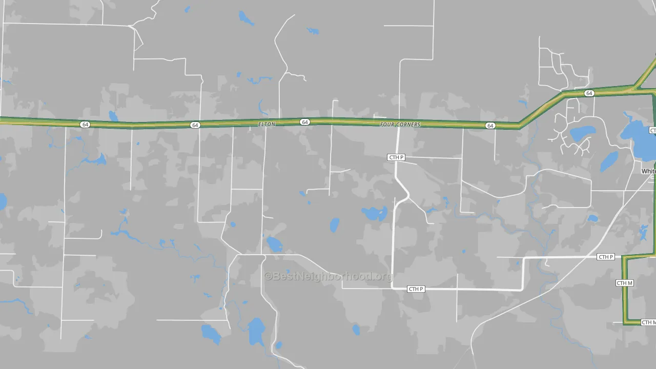 Elton, WI Map of Noise Levels in Elton