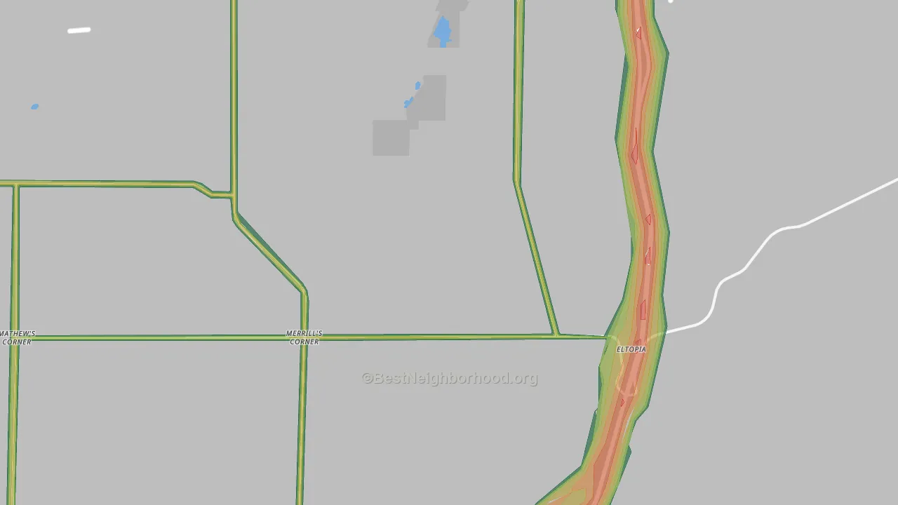 Eltopia, WA Map of Noise Levels in Eltopia
