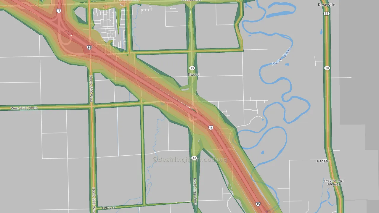 Elwood, UT Map of Noise Levels in Elwood