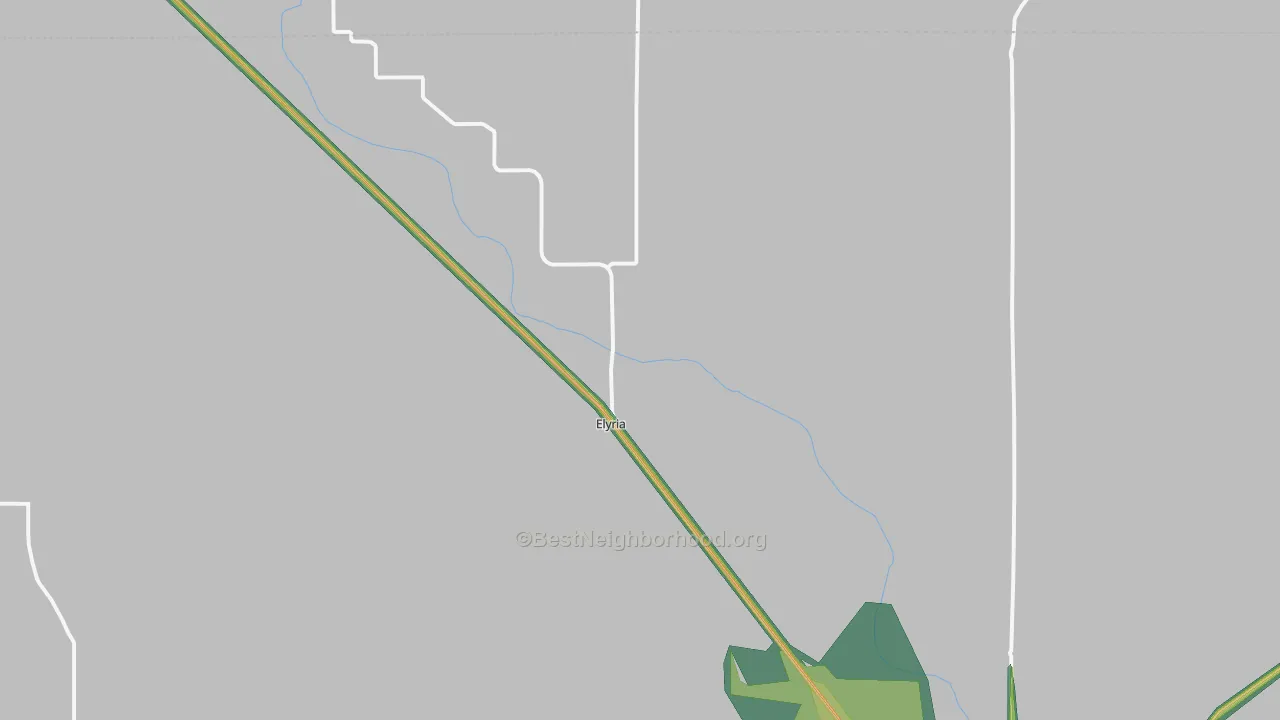 Elyria, NE Map of Noise Levels in Elyria