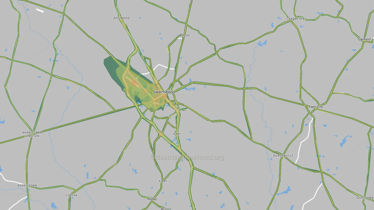 Emanuel County, GA Map of Noise Levels in Emanuel County