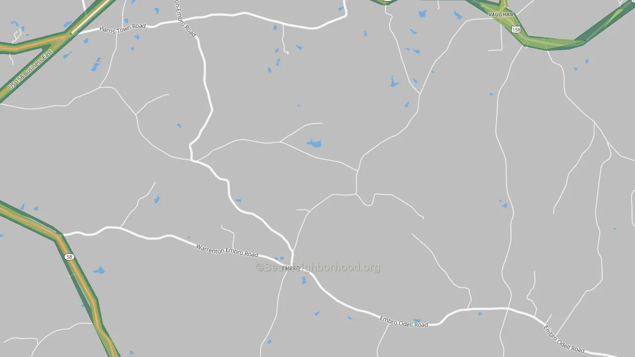 Embro, NC Map of Noise Levels in Embro