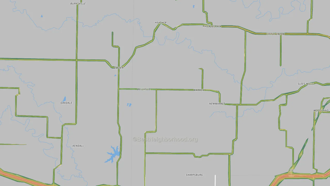 Emden, MO Map of Noise Levels in Emden