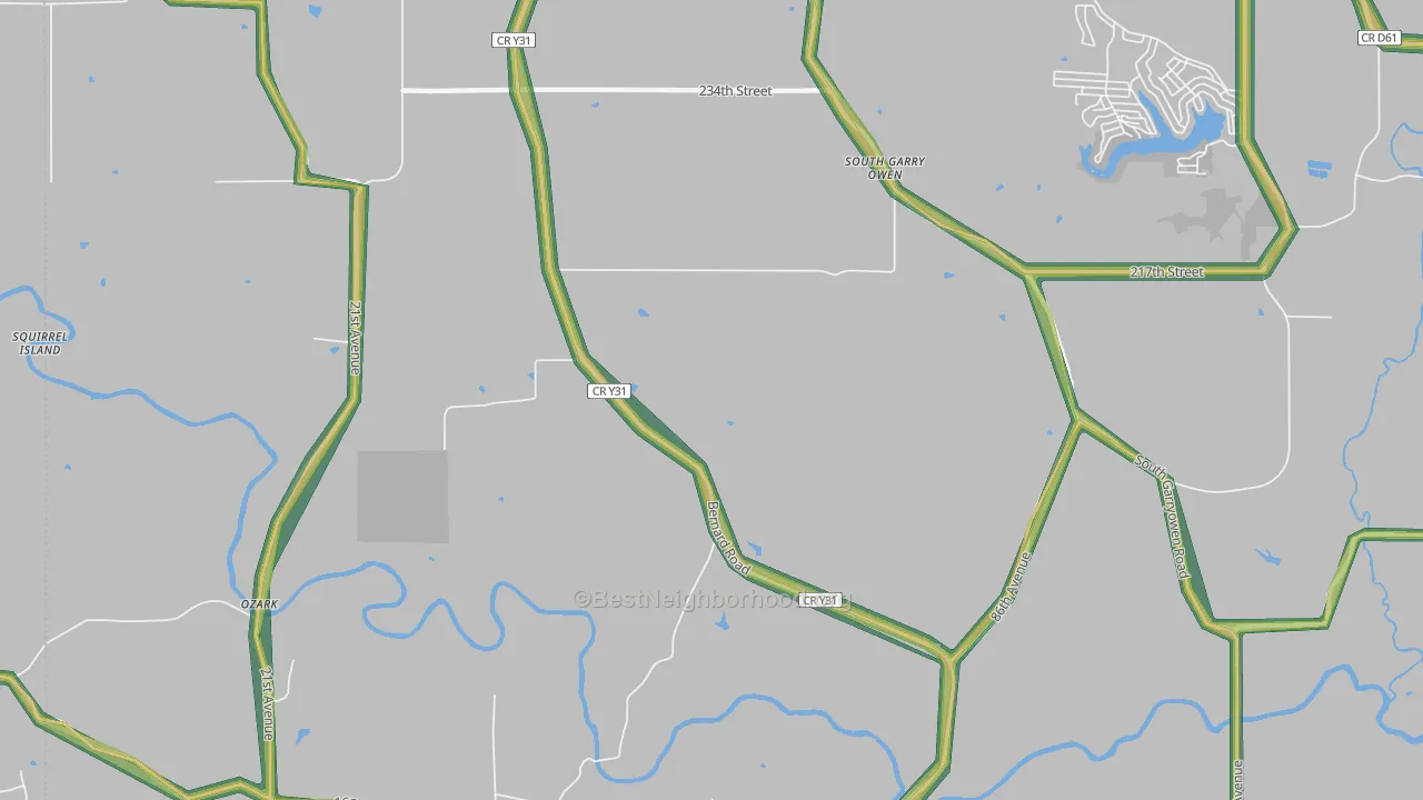 Emeline, IA Map of Noise Levels in Emeline