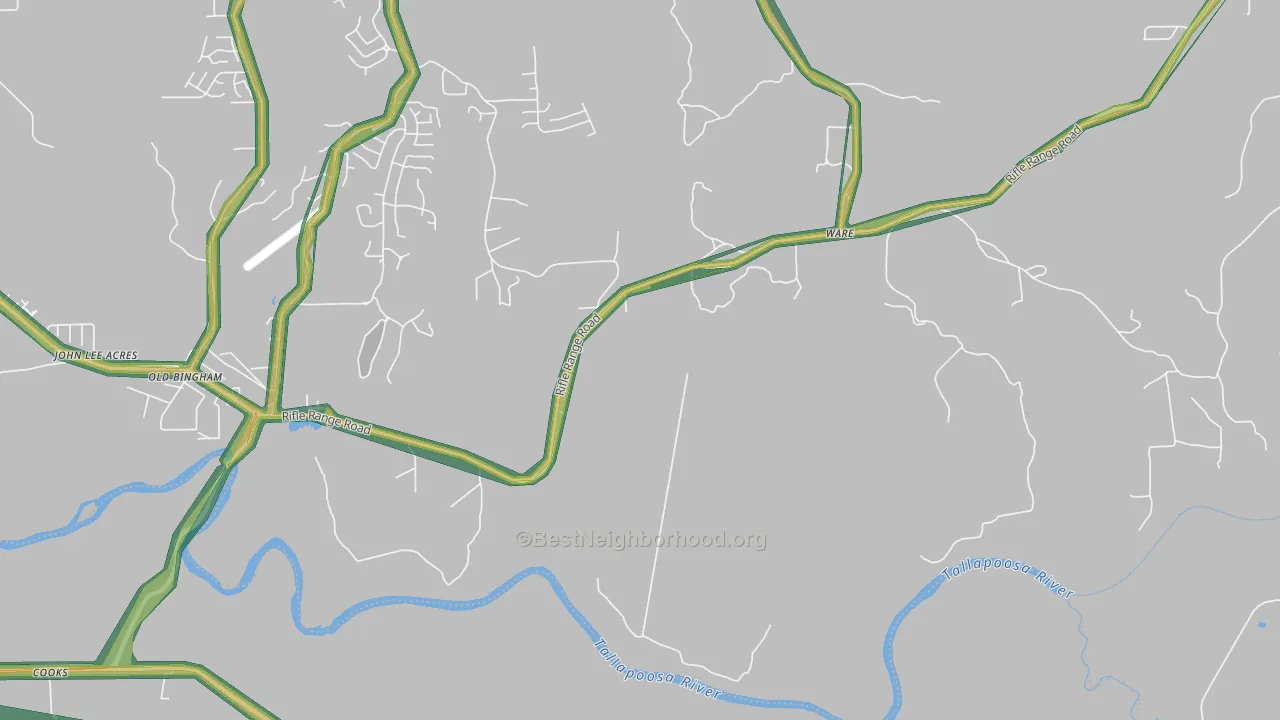 Emerald Mountain, AL Map of Noise Levels in Emerald Mountain
