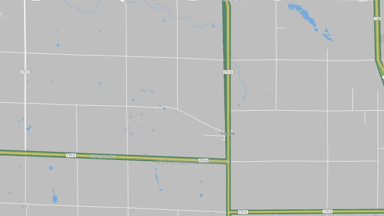 Emerald, WI Map of Noise Levels in Emerald