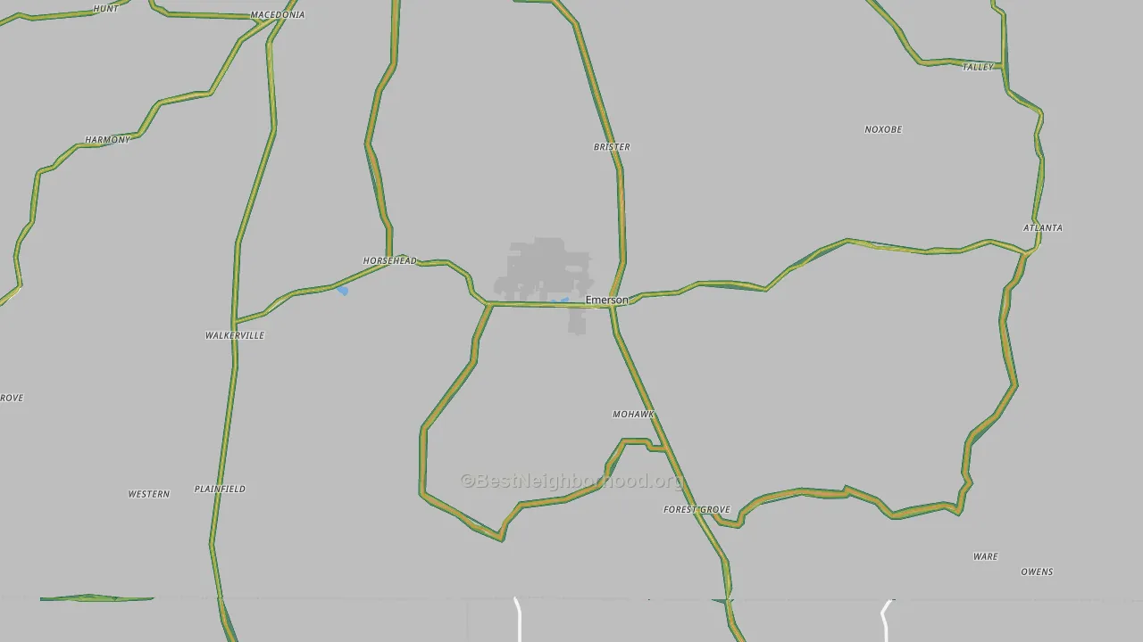 Emerson, AR Map of Noise Levels in Emerson
