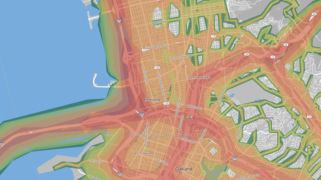 Emeryville, CA Map of Noise Levels in Emeryville