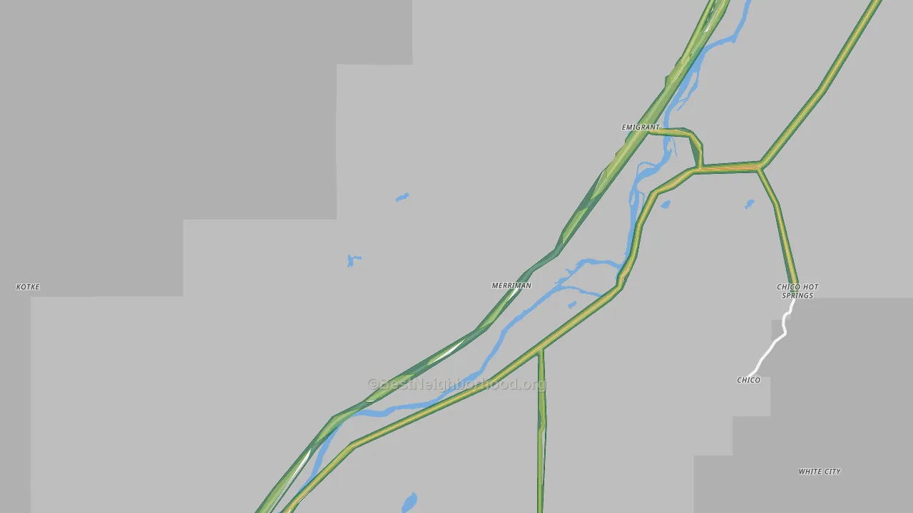 Emigrant, MT Map of Noise Levels in Emigrant