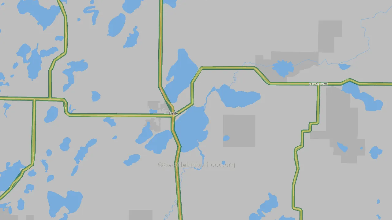 Emily, MN Map of Noise Levels in Emily