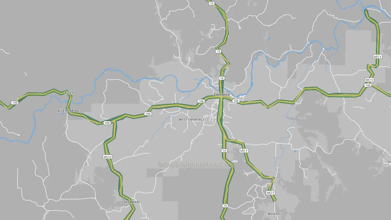 Eminence, MO Map of Noise Levels in Eminence