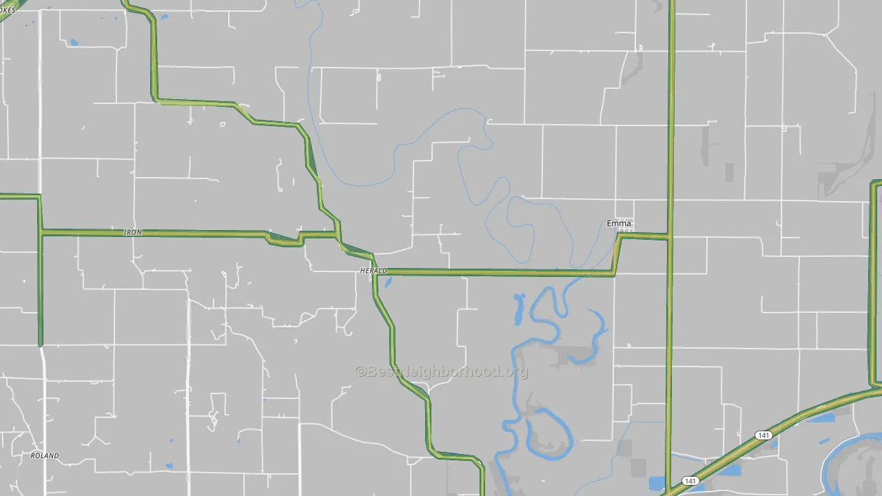 Emma, IL Map of Noise Levels in Emma