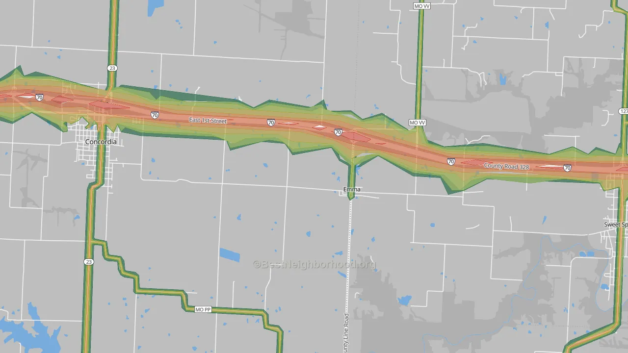 Emma, MO Map of Noise Levels in Emma