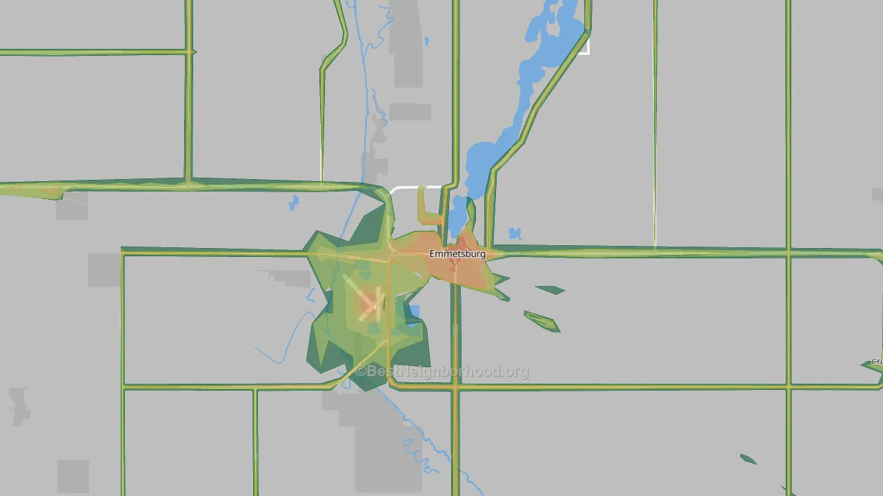 Emmetsburg, IA Map of Noise Levels in Emmetsburg