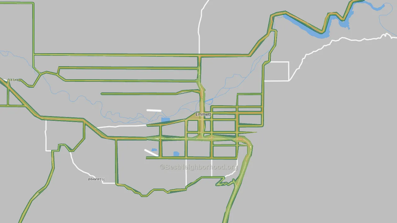 Emmett, ID Map of Noise Levels in Emmett