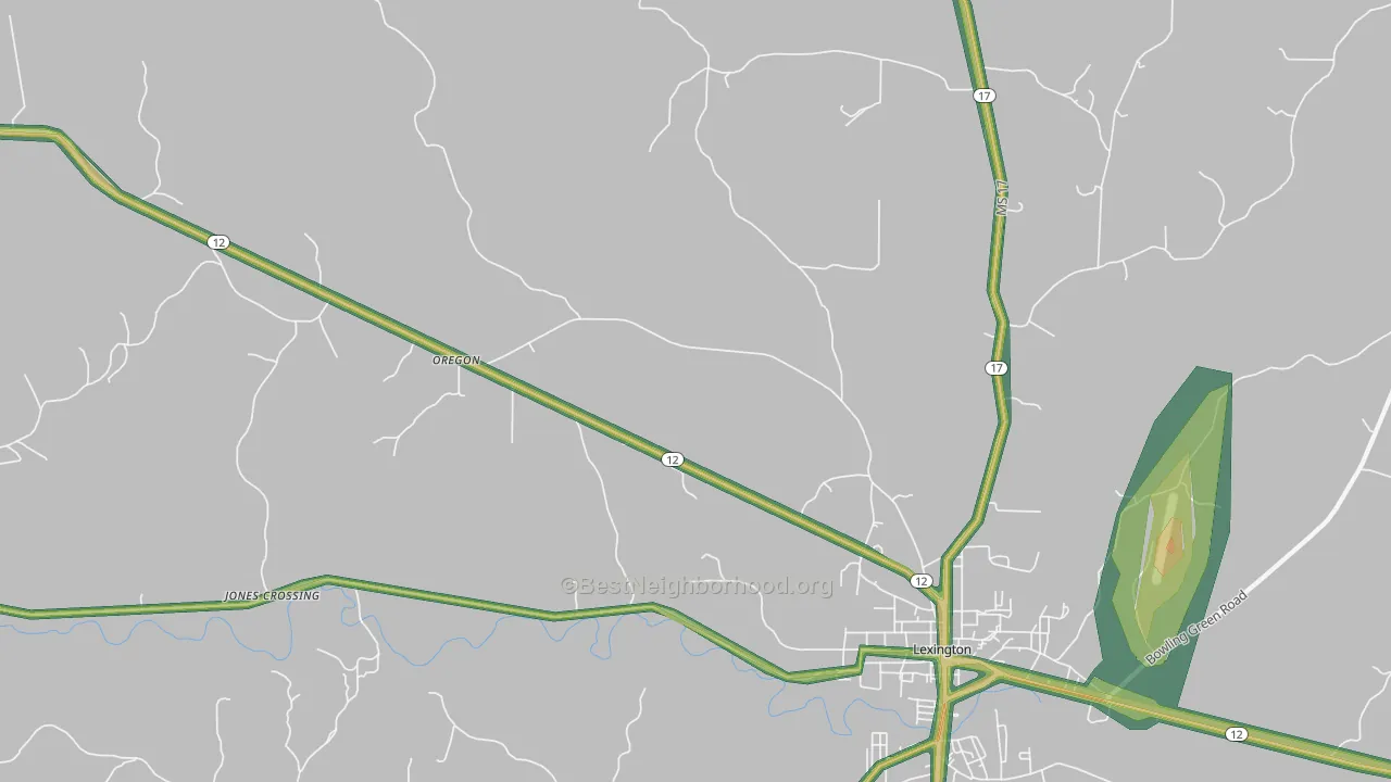 Emory, MS Map of Noise Levels in Emory