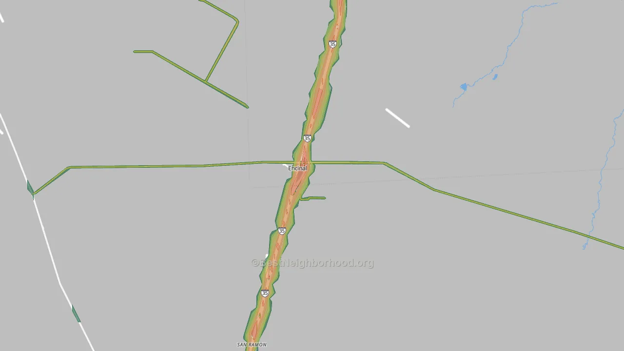 Encinal, TX Map of Noise Levels in Encinal