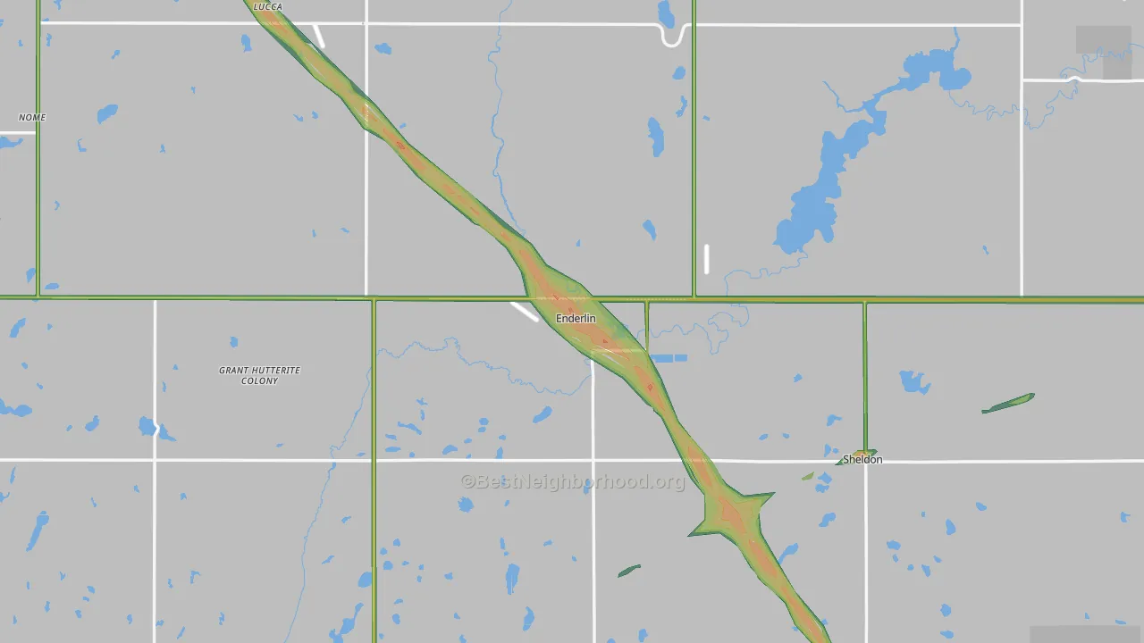 Enderlin, ND Map of Noise Levels in Enderlin