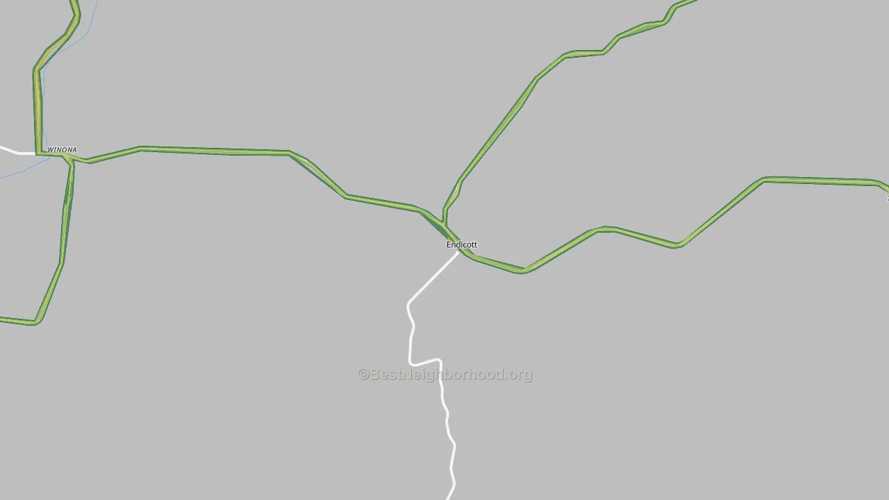 Endicott, WA Map of Noise Levels in Endicott