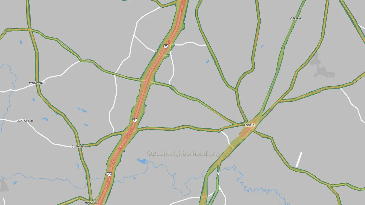 Enfield, NC Map of Noise Levels in Enfield