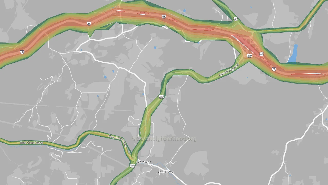 Engle Mill, MD Map of Noise Levels in Engle Mill
